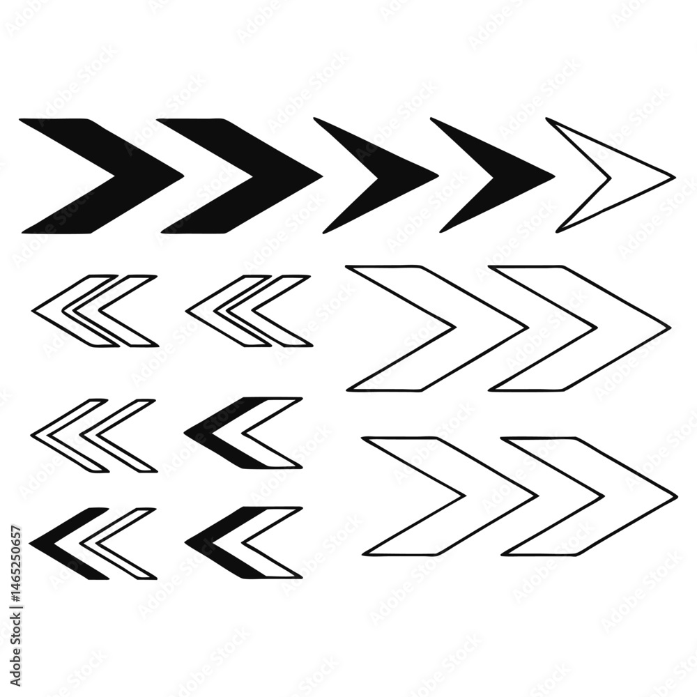 Poster a comprehensive vector arrow icons set features diverse arrow symbols and signs for web design, busi