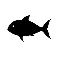 Black fish silhouette illustration ocean sea animal aquatic wildlife marine life swimming fish design art