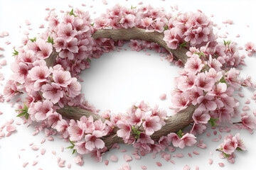 Fototapeta premium pink cherry blossom on white