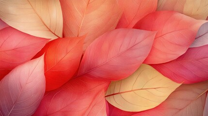 Autumnal leaves in vibrant hues