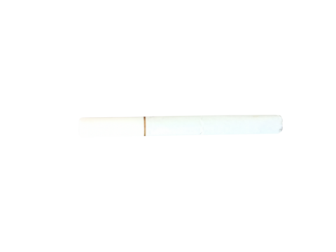 Cigarette With White And White Filter, isolated on a clean and clear White background