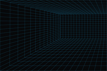 Wireframe Room Perspective