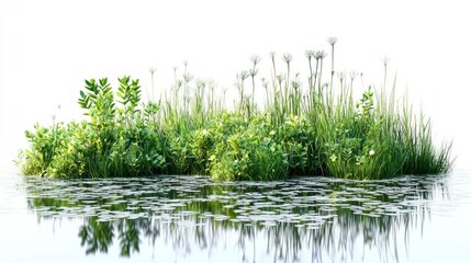 Obraz premium A realistic 3D rendering of underwater plants on a white background