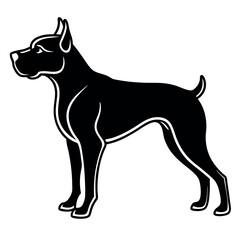 Black and White Boxer Dog Silhouette