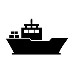 Fototapeta premium Cargo ship container ship freight ship merchant ship tanker vessel boat shipping transport icon symbol
