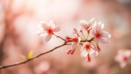 Delicate apricot blossom sprig, soft pink petals, gentle spring light,  peaceful,  apricot tree