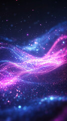 Fototapeta premium Purple violet galaxy space background filled with glowing stars in a starry night sky. Symbolizes wonder, cosmic beauty, and the infinite mystery of the universe in a dreamy celestial scene.