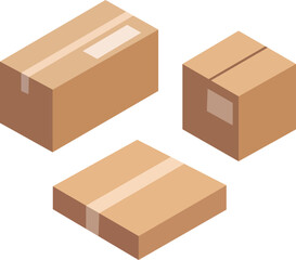 Set of cardboard boxes to shipping