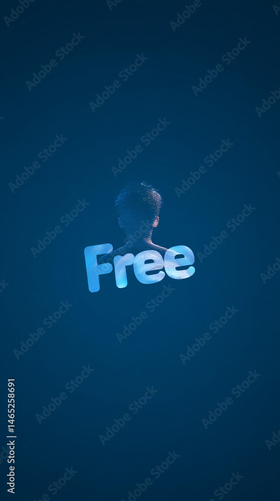 Fototapete free text computer graphic with profane background and user avatar concept