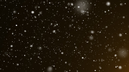 particles abstract background with shining Floating Dust Particles Flare Bokeh star on Black Background. Futuristic glittering in space