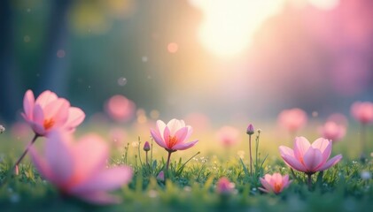 Abstract blurred nature scene, calming pastel hues, website, peaceful