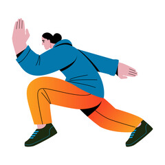 A flat style illustration of side lunges