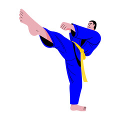 A flat style illustration of martial arts