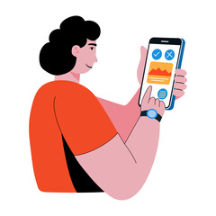 A flat style illustration of fitness app