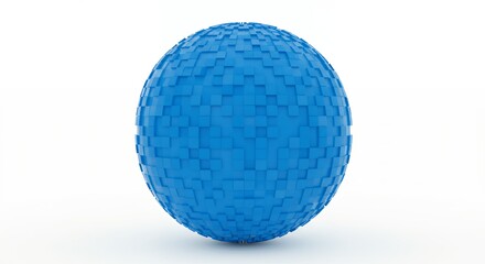 Blue textured sphere against white background