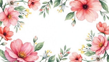 Delicate watercolor floral pattern, perfect for spring flyers , bloom, romantic