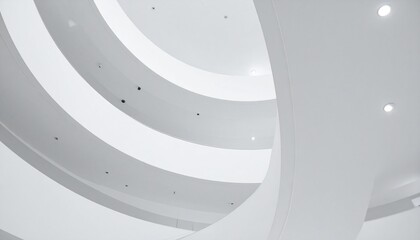 Modern White Architecture Circular Ceiling, Interior Design, Abstract