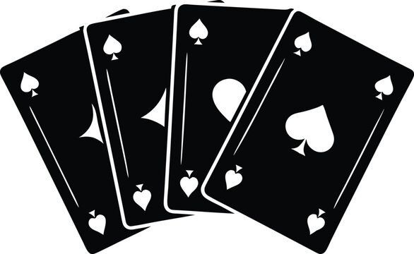 recommend clip art: playing cards silhouette vector illustration, playing cards black symbol, playing cards clipart