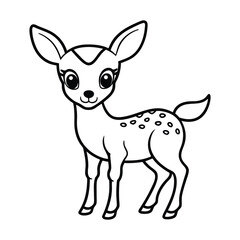 a baby deer with big eyes and small antlers vector illustration