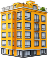 Fototapeta premium Modern Yellow Apartment Building