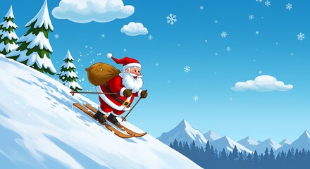Santa's Snowy Descent