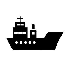 Illustration of cargo ship maritime transport vessel freight ship shipping boat ocean transport icon vector