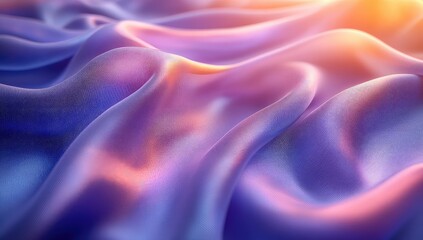 Obraz premium Purple silk fabric with soft folds, and sunlight.