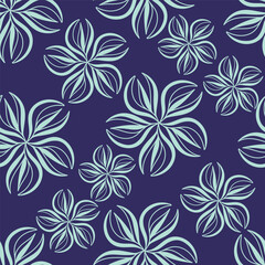 Elegant trendy vector ditsy floral seamless pattern design of beautiful abstract flowers and leaves. Foliage repeat texture background. Suitable for wallpaper, surface printing and textile