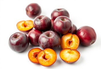 peaches AND plums for an advertising brochure.