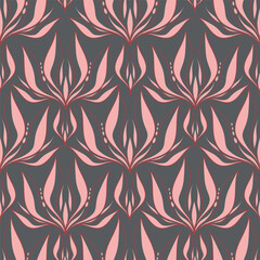 Elegant trendy vector ditsy floral seamless pattern design of beautiful abstract flowers and leaves. Foliage repeat texture background. Suitable for wallpaper, surface printing and textile