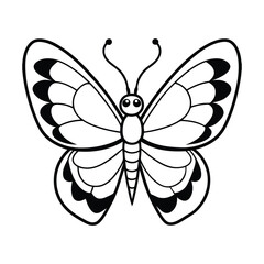 a cute butterfly with symmetrical wings vector illustration