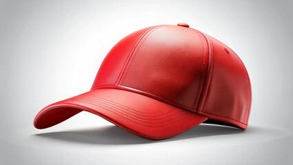 Side View Realistic Cap Mock Up In Red Flash Color is a high resolution