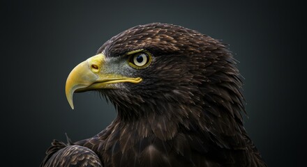 Obraz premium Majestic Portrait of a Golden Eagle Captivating Details and Intense Gaze