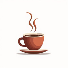Vector style illustration of a coffee cup with steam