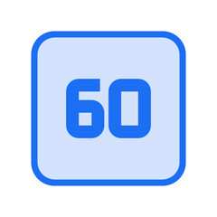 60 Frames Per Second Outlined Icon