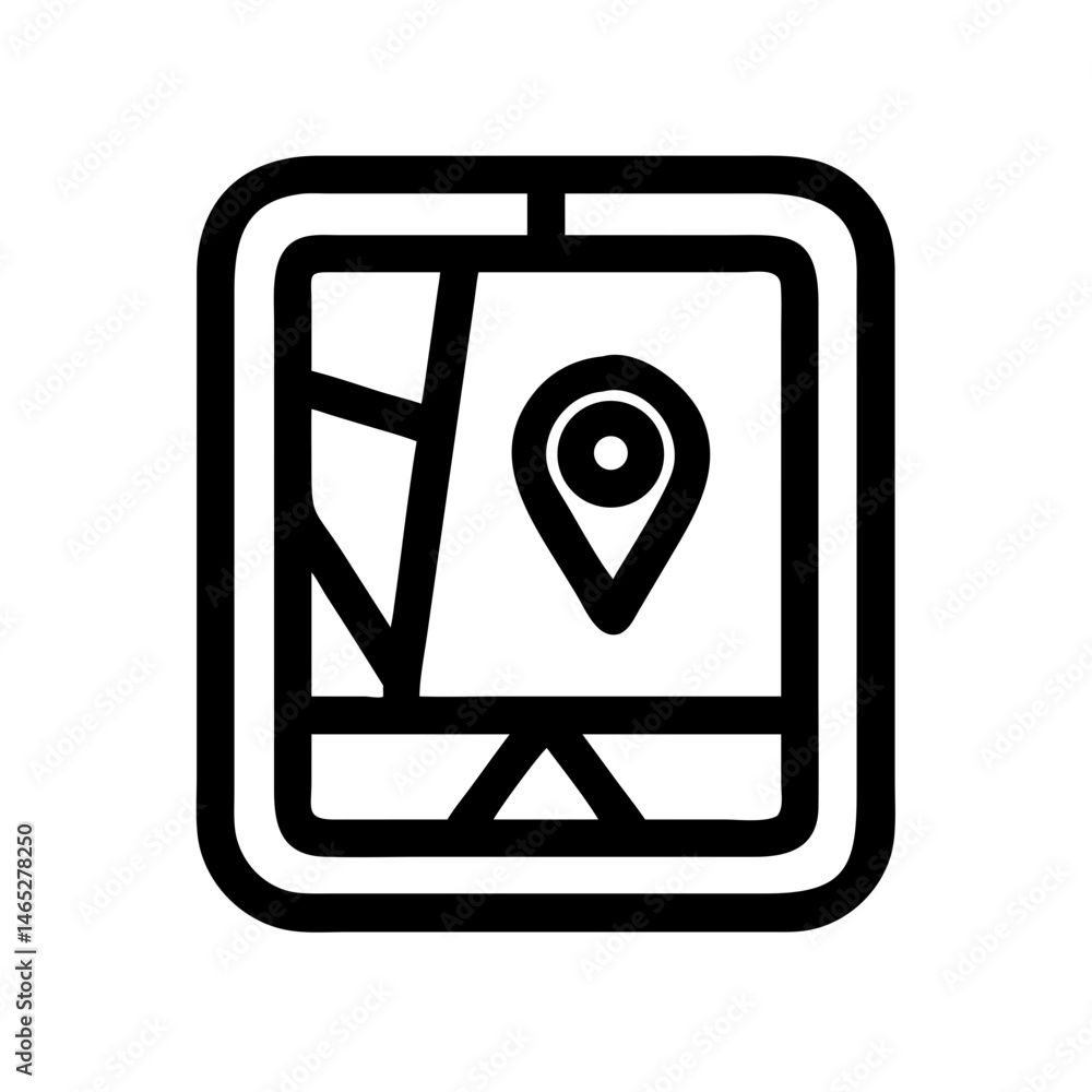 Aufkleber navigation map gps location finder route destination travel direction mobile app pinpoint guide way