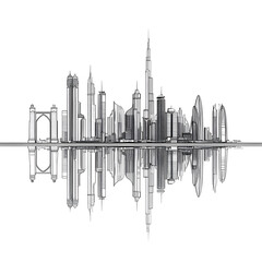 Dubai Skyline Sketch