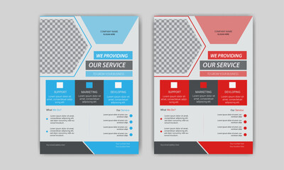 Corporate business flyer design with multiple color variation
