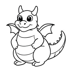 a chubby baby dragon with tiny wings and big round vector illustration