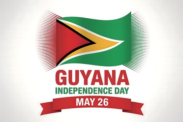 Celebrate Guyana s Independence Day on May 26th Vibrant flag design red gold green burst graphic festive ribbon