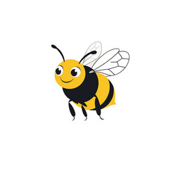 Adorable Cartoon Bee Illustration  A Cheerful Honeybee Character Design