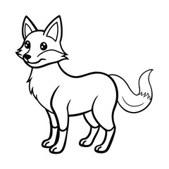 a playful fox standing on its hind legs with a bus vector illustration
