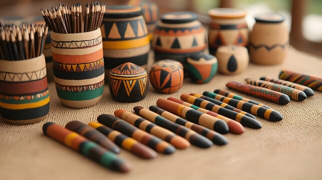 Colorful Handmade Kwanzaa Crafts and Storytelling Items