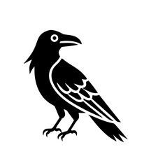 Obraz premium Crow silhouette in profile with elegant features vector illustration