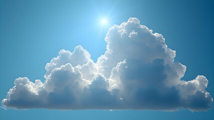 Bright White Cumulus Clouds Against Vivid Blue Sky