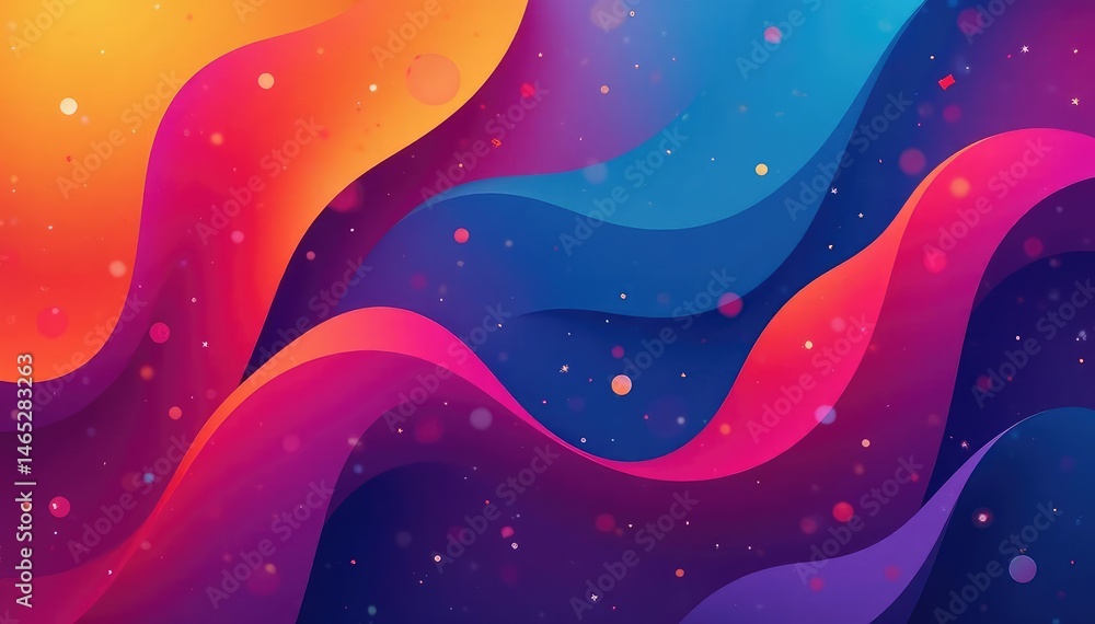 Wall mural vibrant abstract shapes and gradients create a modern, eye-catching web banner design , design eleme