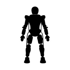 Illustration of a robot exoskeleton suit silhouette, robotic suit, mechanical suit, exo suit, black suit