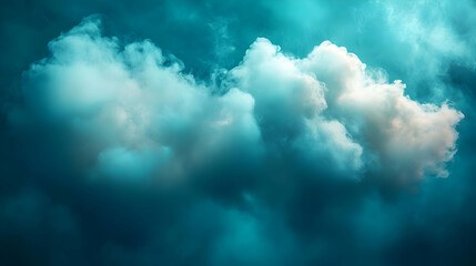 Dramatic Teal and White Cloudscape