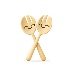 wooden spoon on white background