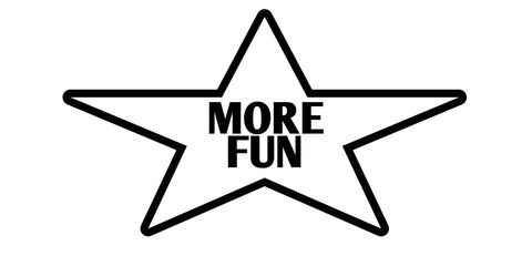 More Fun Star Stamp – Black and White Star Graphic for Kids, Games, Events, and Positive Messages